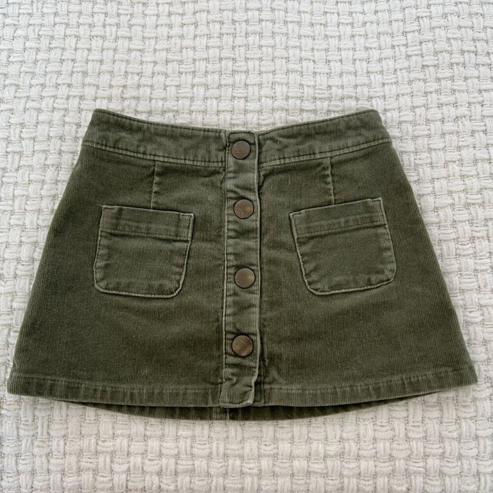 Genuine Kids Olive Green Corduroy Skirt